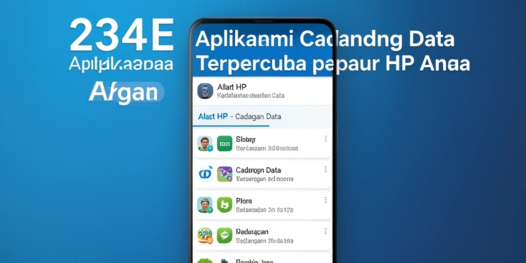 Tampilan antarmuka pengguna aplikasi Cadangan Data 234E yang bersih dan sederhana.