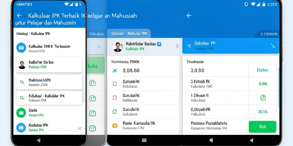 Antarmuka aplikasi HEBAT303 dengan fitur Kalkulator IPK yang mudah digunakan.
