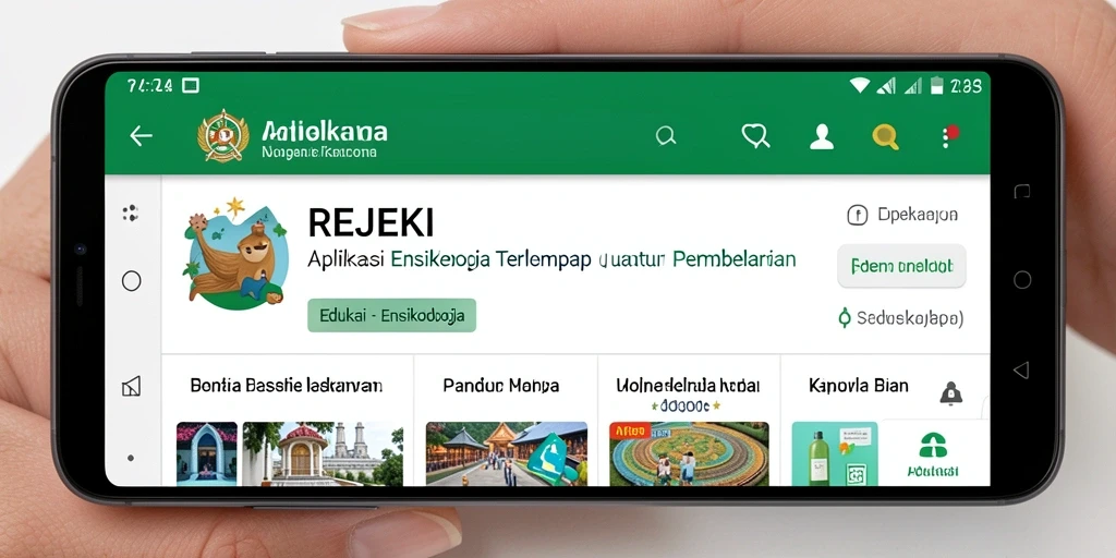 Tampilan antarmuka aplikasi Ensiklopedia yang interaktif dan informatif.