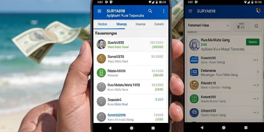 Antarmuka modern dan fungsional dari SURYA898 untuk kurs mata uang.