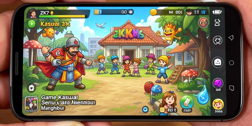 Antarmuka menarik dari game Kasual ZK7 yang penuh warna.