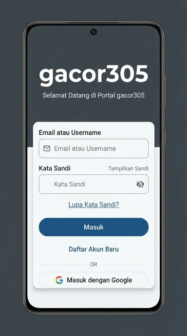 Tampilan halaman login gacor305
